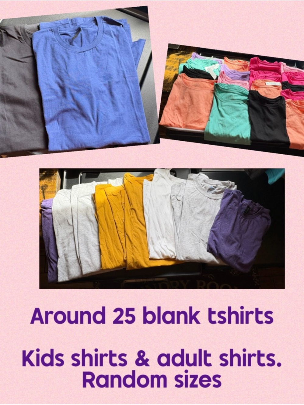 Lot of Blank T-Shirts - Mixed Colors